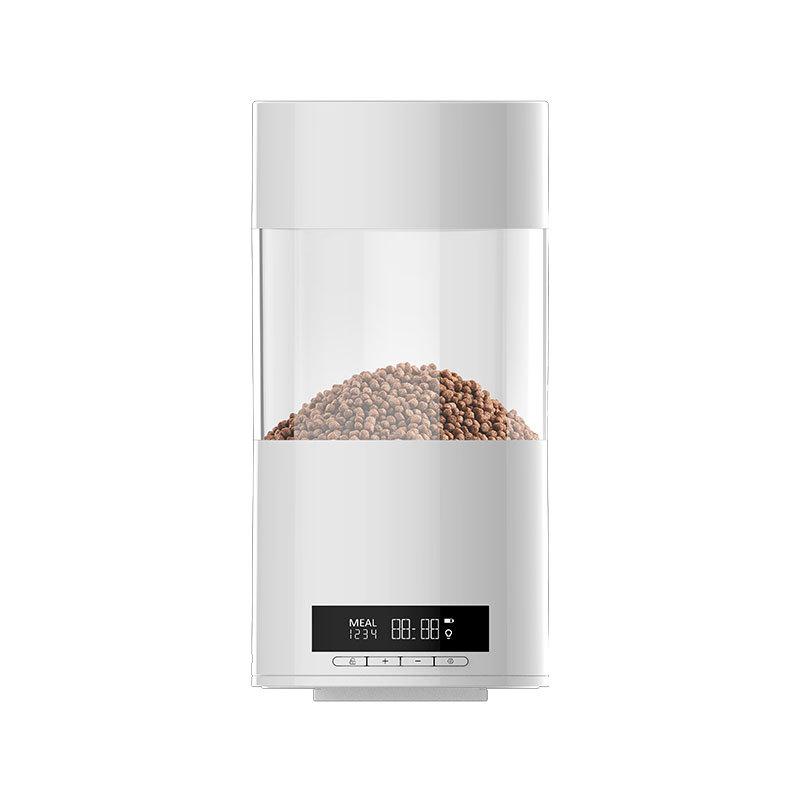 Automatic Fish Feeder Multi-angle Installation Timed Quantitative Intelligent Fish Tank Aquarium Feeder (WHITE,Smart fish feeding)