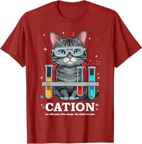 Cat Chemistry Humor Science Teacher Gift for Cat Mom Dad TShirt Funny Chemist Lover Graphic Outfit Saying Tee Short Sleeve Tops
