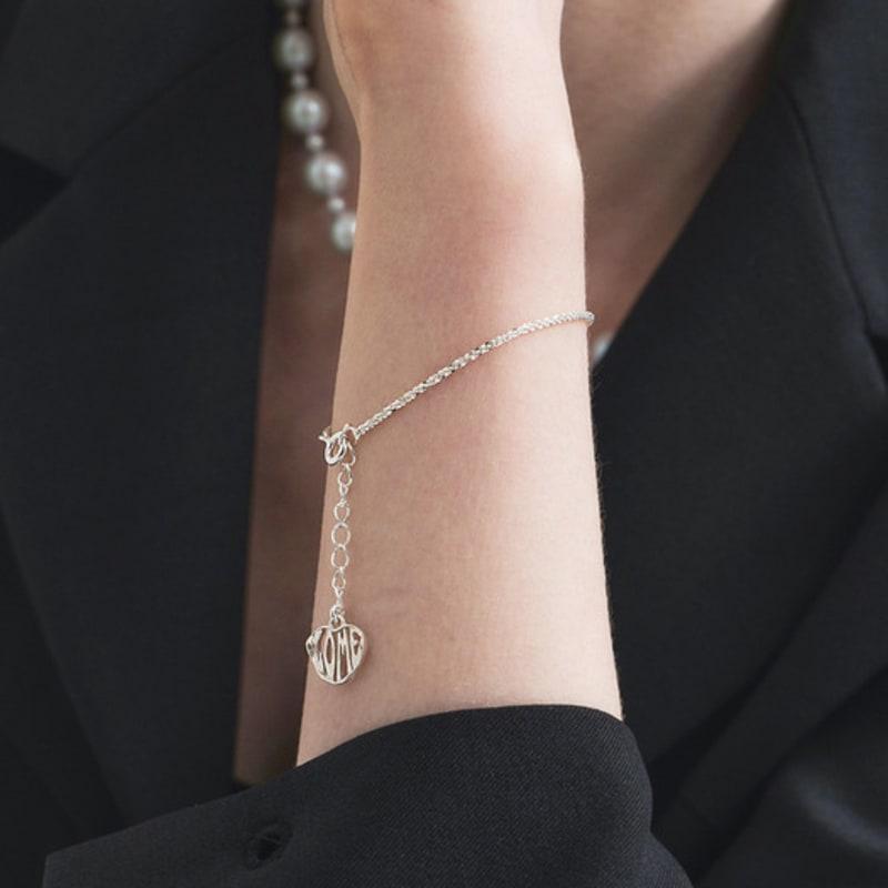 

itslome lome heart shiny chain bracelet_silver Gold