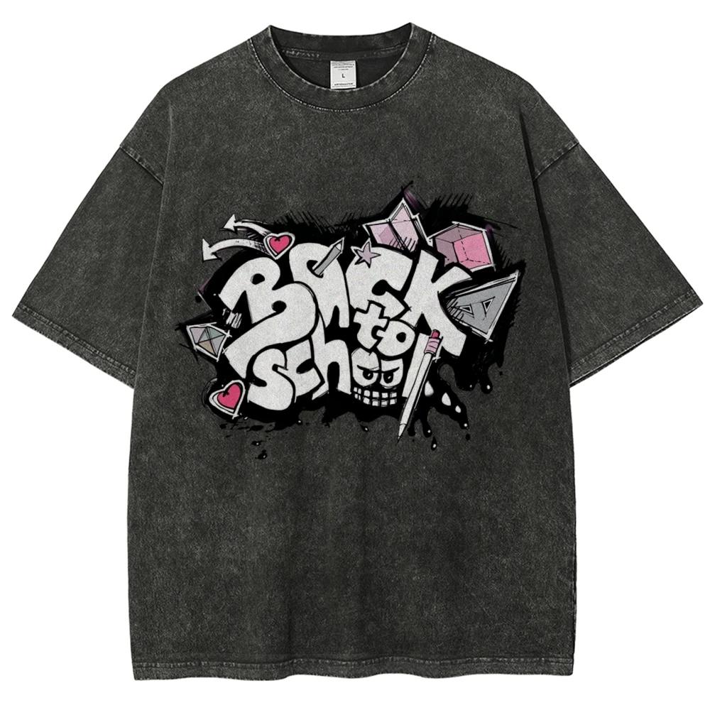Back To School Unisex Vintage Washed T-shirt, Teacher Shirt, Graffiti Shirt S разноцветный