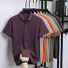 2025 Summer Men's New Solid Color Mercerized Cotton Loose Moisture Wicking and Quick Drying Casual Polo Shirt