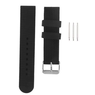 Cinturino Orologio 20mm Fibbia ad Ardiglione in Silicone Cinturino Orologio Sportivo con Texture Battistrada Nero
