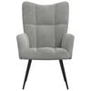Vidaxl Armchair, Light Gray, Upholstered In Velvet