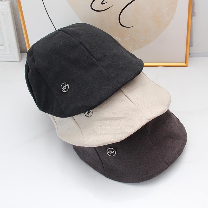 Retro cotton and linen duck tongue forward hat women's new spring and autumn versatile face small literary beret