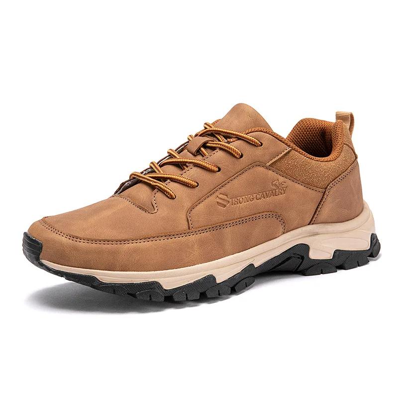 Autumn New Shoes for Men Leather Casual Shoes Outdoor Leisure Sport Shoes Youth Fashion Lace-up Sneaker Big Size