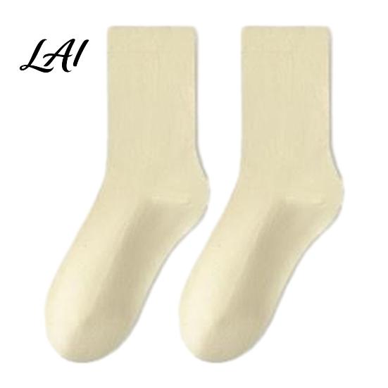 Athletic Crew Socks for Women Women Solid Color Mid-calf Socks Non-binding Versatile Commuter Style Daily Yoga And Sports Comfortable Breathable