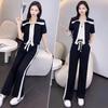 Summer Loose Short-sleeved Casual Two-piece Set, Laid-back Style, Fashionable and Slimming Sportswear for Women