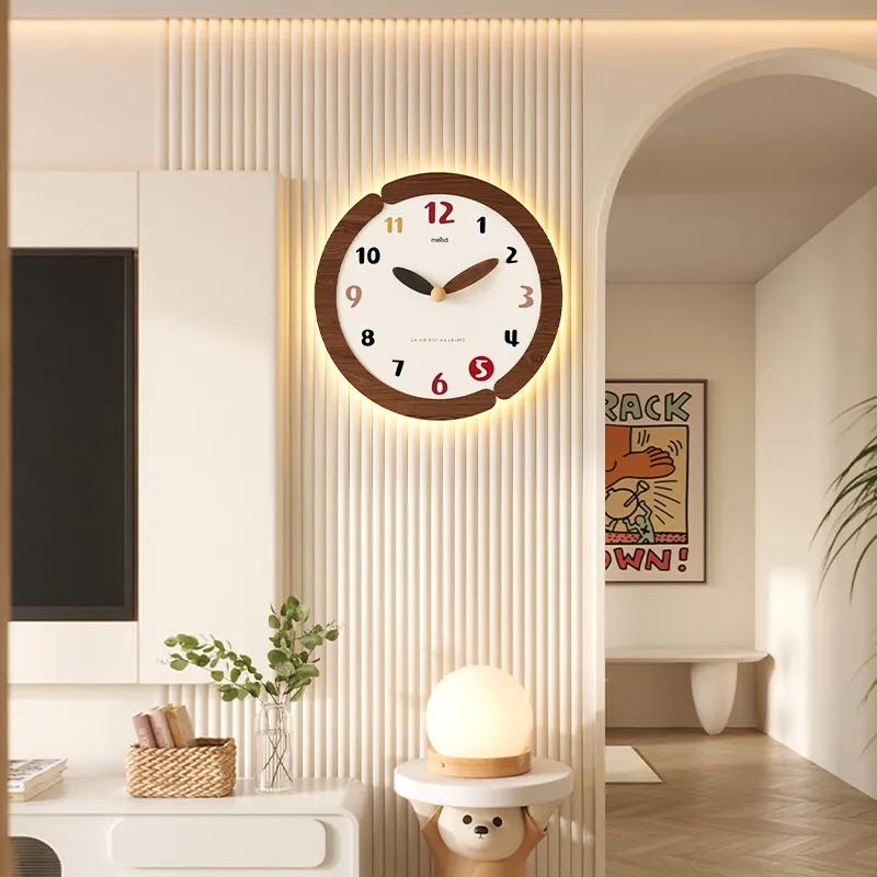 Cream Style Clocks Modern Household Wall Clock Living Room Study Silent Wall Hanging Clock Watch Home Decoration