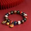 Handcrafted Enamel Beaded Bracelet With Mythical Beast Charm Bohemian Style Unisex Jewelry Travel Gift