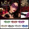 Half Face Halloween with Gold Foil Lace Design for Masquerade Party Costume