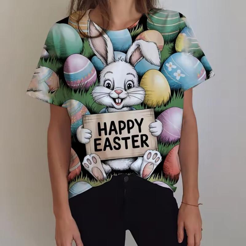 

3D Printed Kawaii Skull Women s T-shirt with Fun Animal Patterns Summer Casual Round Neck Top Short Sleeved Loose T-shirt S