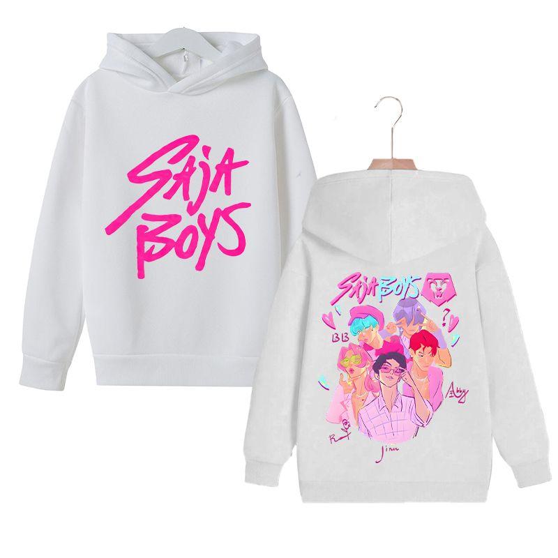 KPop Witch Hunter's Stylish Loose Hoodies for Boys and Girls, Autumn and Winter Children's Fleece Hoodies