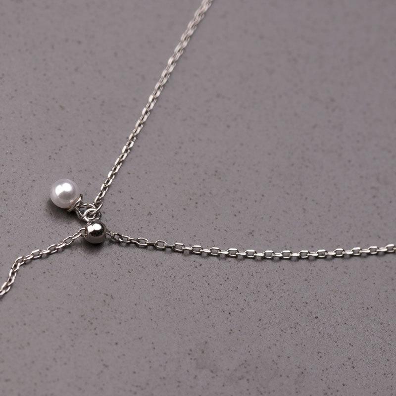 Pearl Tassel Necklace Pull-out Clavicle Chain French Retro Simple Decoration Women's New Style