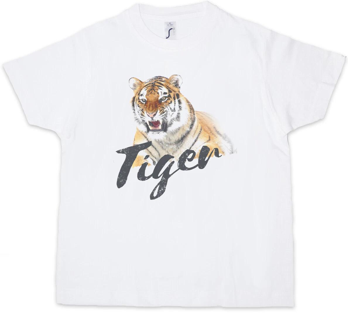 TIGER Kids Boys kids boys T-Shirt Tigers Tattoo White Animal Wildlife Africa Welfare 100