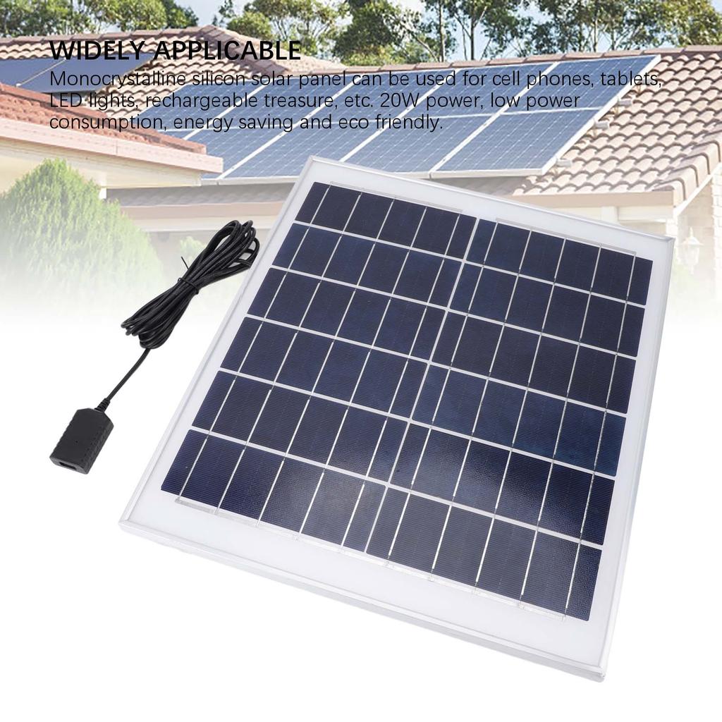 20W Solar Panel Professional High Efficiency Monocrystalline Silicon Waterproof Portable Solar