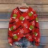 Long Sleeve Pullover Sweaters For Women O Neck Casual Cute Printing Knit Oversized Sweater