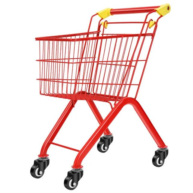 Складная детская тележка для покупок, детская тележка для покупок в супермаркете, игровая тележка для дома, разноцветная тележка для супермаркета, игрушка