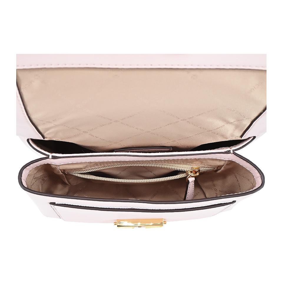 Michael Kors Mk Cece Classic Solid Color Vintage Chain Gold Buckle Flap Polyester Crossbody Shoulder Bag Medium Women Bags 35F2G0EF8O-POWDER-BLUSH