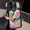 Oil Painting Rainbow Mountains Phone Case iPhone 15 Pro Max 11 12 13 16 14 Plus Silicone Shockproof Case Lens Protector Shell