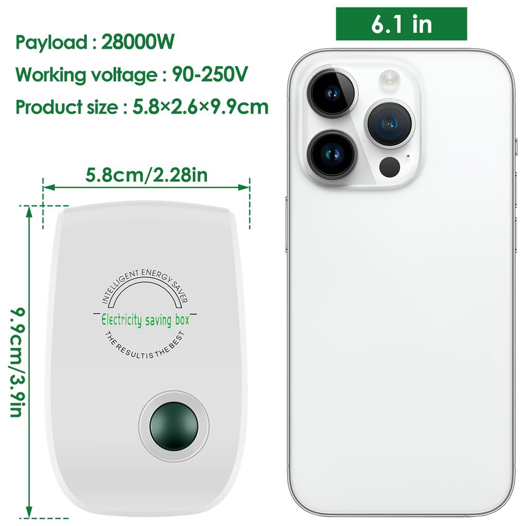 Electricity Energy Saver Electricity Saving Box 90-250V Green Energy-saving Electrical Socket Adapter Compatible with US Plug
