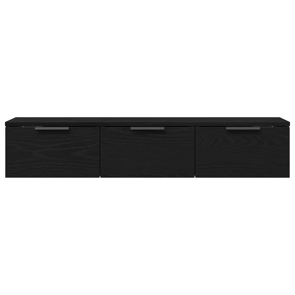 Wall Cabinet Black Oak Look 102 x 30 x 20 cm Engineered Wood