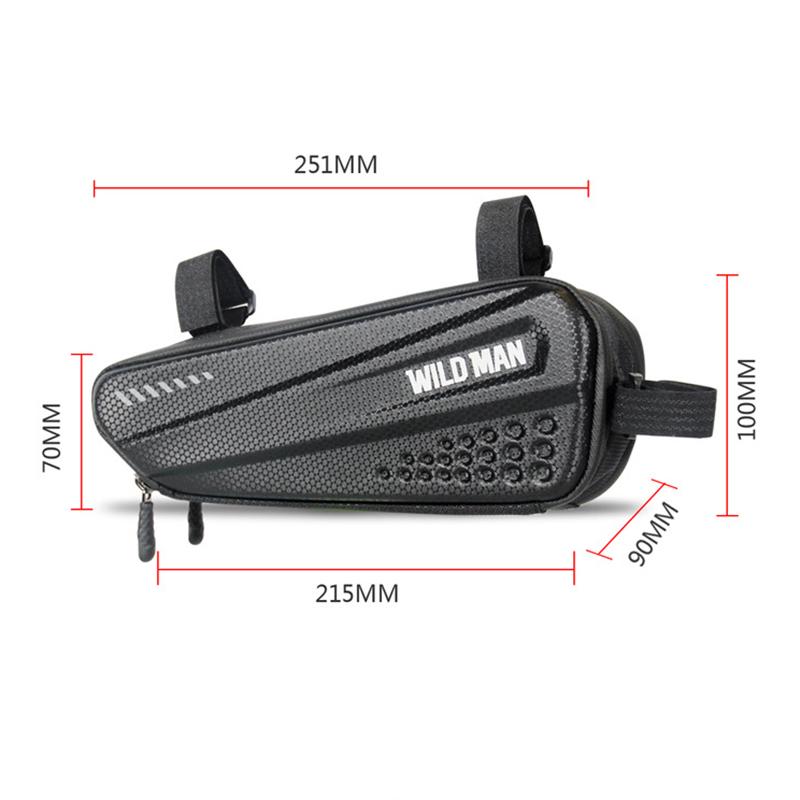 Bicycle Bag Front Tube Frame Bag Hard Shell Rainproof Bike Bag Double Zipper Triangle Tools Pouch