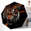 1pc Orange Stripes Tiger Cartoon Umbrella, Portable 3-Fold Compact Umbrella, Suitable for Camping, Hiking and Travel, Ideal Easter Birthday Gift