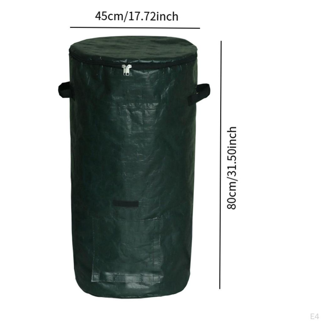 Kompostbehälterbeutel Behälter Außen Garten Gartenabfälle Rasen mit Reißverschlussdeckel und Griffen für Obstgarten