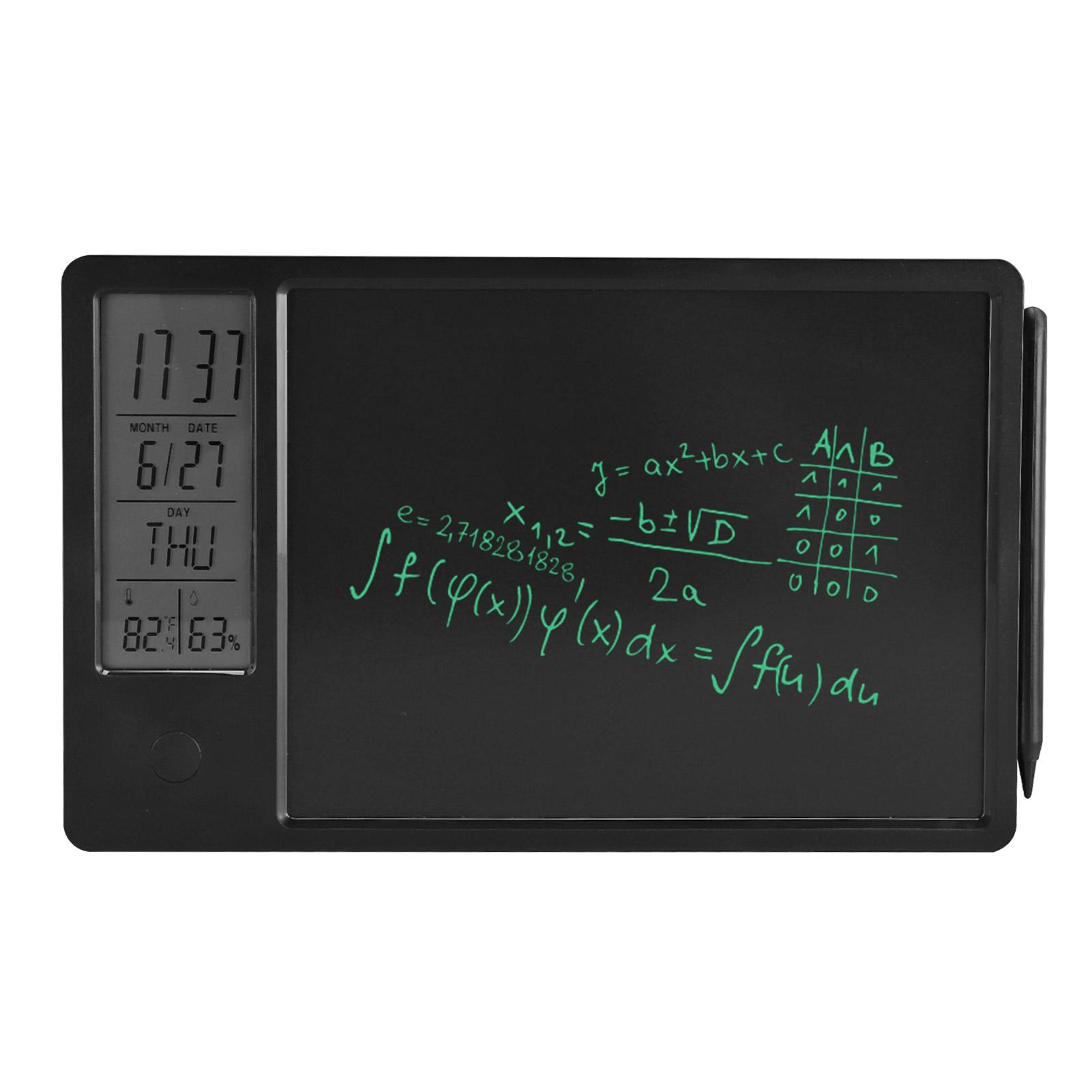 

LCD Writing Tablet 10 Inch Rechargeable Erasable Electronic Doodle Board with Digital Clock Calendar for Office чёрный