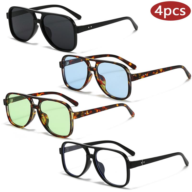 1/4pcs Double Bridge Square Simple Sunglasses Classic Square Outdoor UV Protection Driving Eyewear Brand Shades Women Eyewear