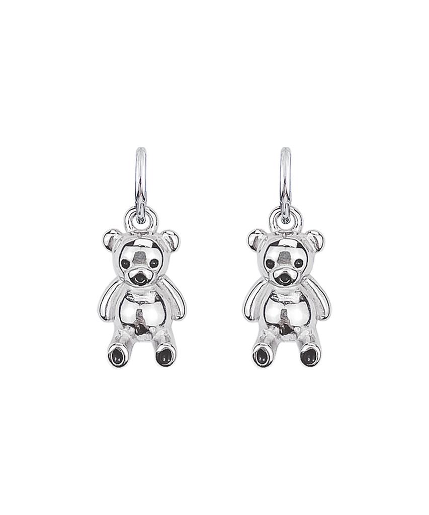 Vvv Teddy Bear One-Touch Ring Earrings_Silver