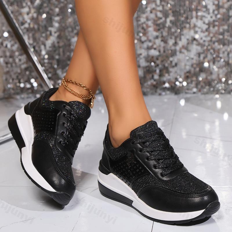 

Женская Мода Низкие Кроссовки на Танкетке Повседневные Спортивные Обувь Осень Сетчатые Дышащие Универсальные Удобные На Шнуровке Массивные Кроссовки 36