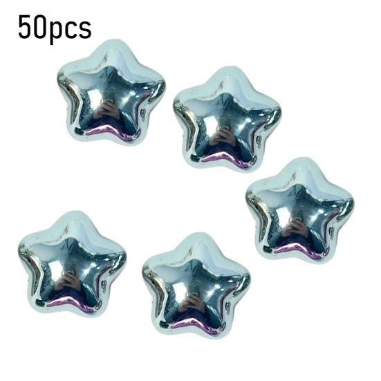 Metallic Star Charms 16mm Electroplated Flatback Stars Five-Pointed Star Charms for DIY Mobile Phone Cases Jewelry Making Hairpins Craft Supplies