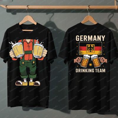 Bavarian Oktoberfest Squad T Shirt Unisex Beer Lovers Festival Clothing Funny German Party Tee Short with Pretzel Art Design