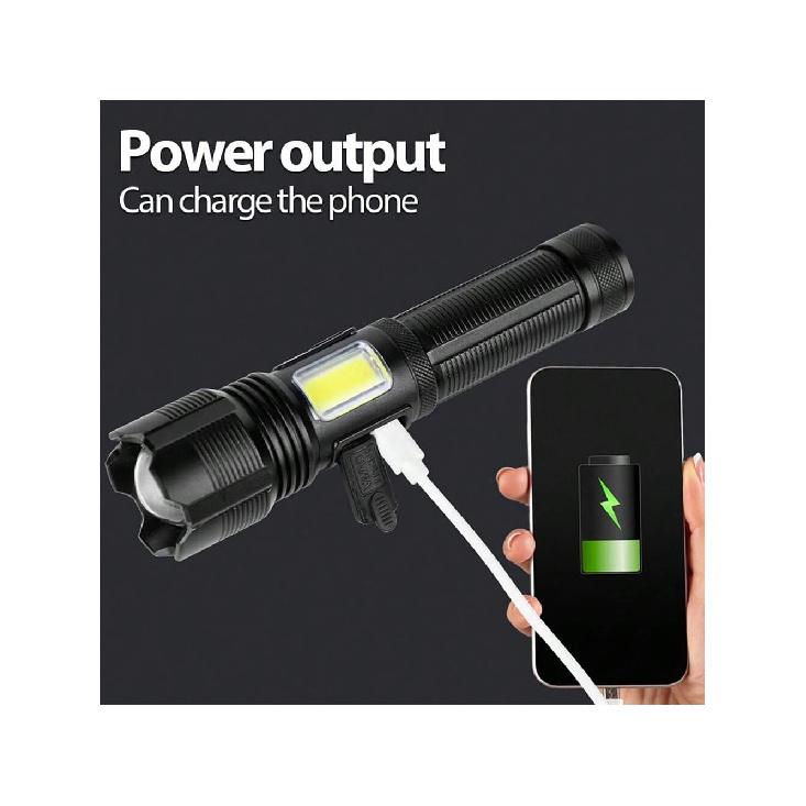 Tactical Rechargeable LED Flashlight, 7 Modes High Brightness Flashlight for Emergency, Hiking, Camping, Camping Equipment