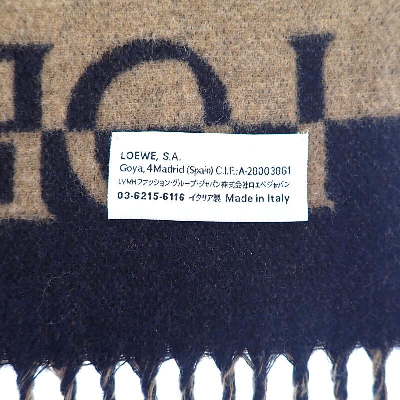 LOEWE  Scarf Navy/Brown wool/cashmere Women