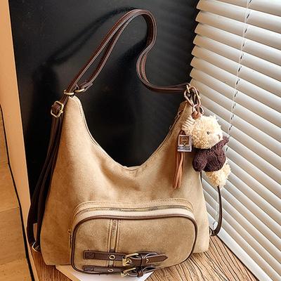 Retro-Umhängetasche lässige Pendler-Tasche große Kapazität Damen Herbst Neu Doppelschulter-Rucksack Tragetasche