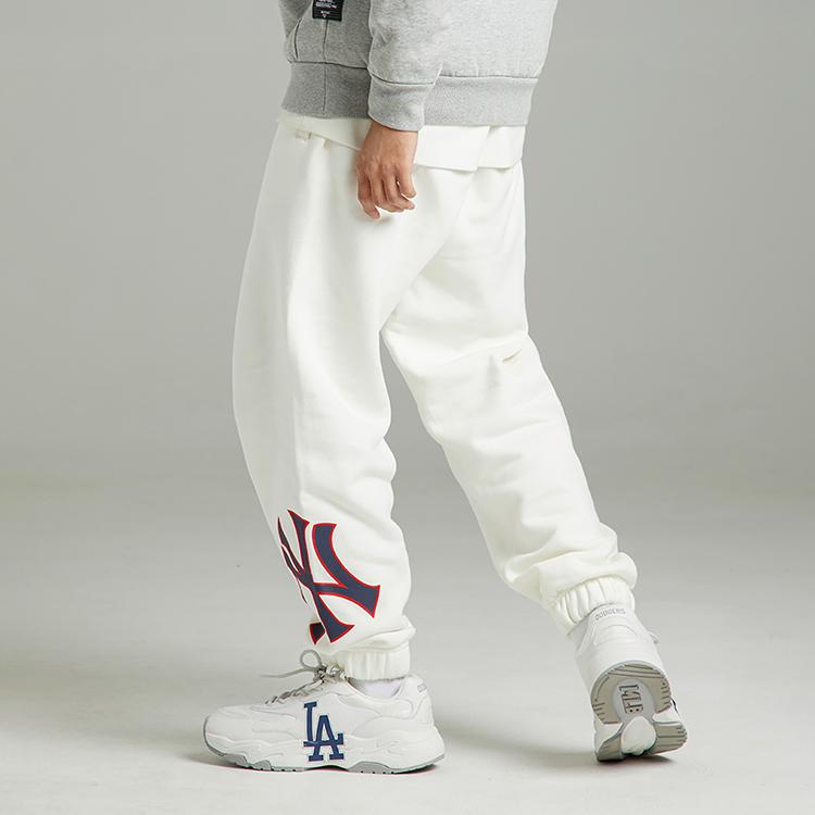 New MLB Knitted Sports Pants Unisex White 3APTB0526-50IVS
