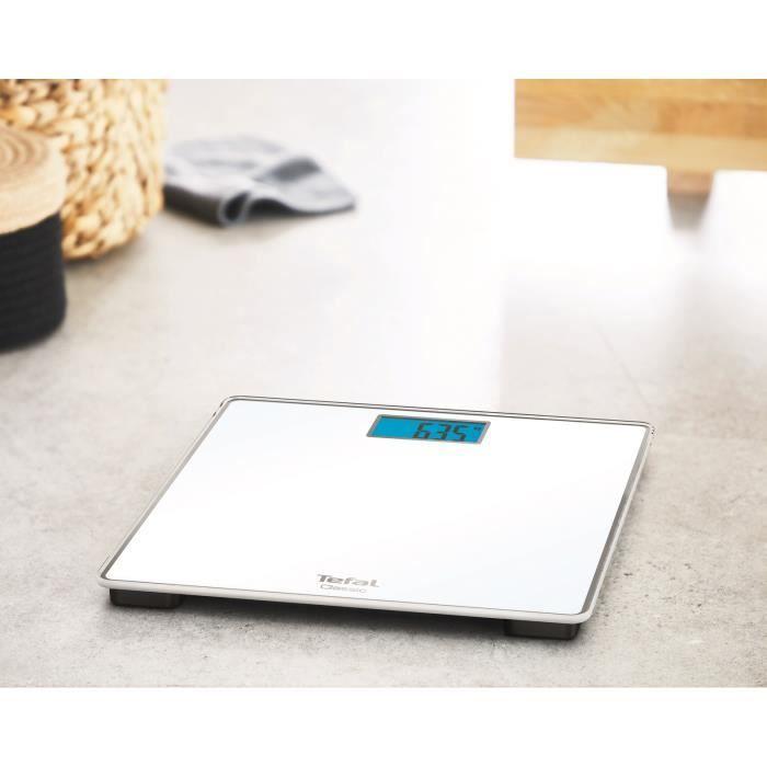 Tefal PP1501V0 Classic Pèse-personne 31 X 31 Cm, Capacité Maxi 160 Kg, Graduation 100 G, Afficheur Rétro-éclairé, Piles Incluses