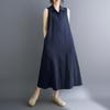 Ärmelloses Plus-Size-Vintage-Neuheiten in Kleidern für Damen, lässig, locker, langes Sommerkleid