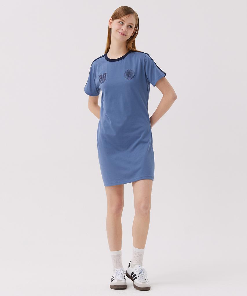 Awesome Studio Football Line Color Block Dress Indigo