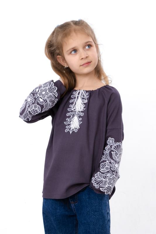 Girls' Long Sleeve Embroidered Blouse - Traditional Ukrainian Vyshyvanka Any Season 6480-070-22 HC