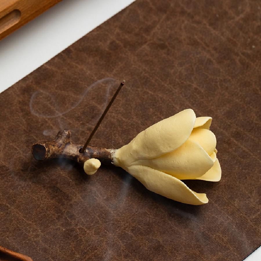 Jade Orchid Handmade Ceramic Decorative Ornament, Incense Insertion Table, Entrance, Agarwood Incense Burner, Incense Holder