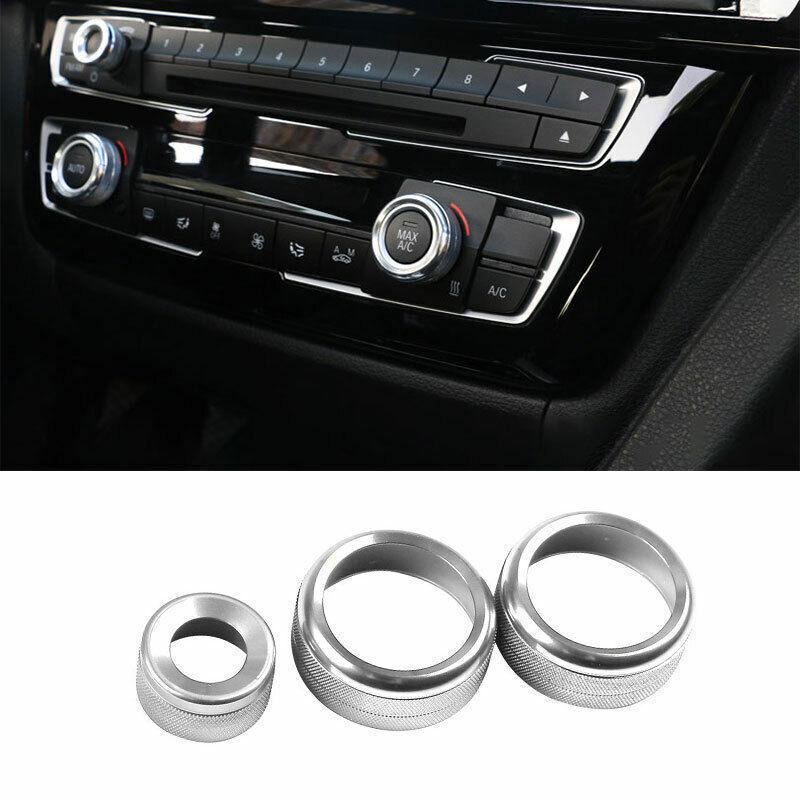 Console Volume Switch Ring For BMW 3 4 Series GT 2013- Silver Aluminum Alloy