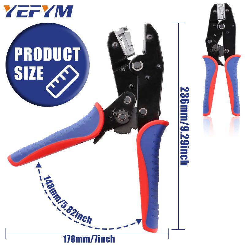 Chicken-claw Terminal Crimping Tool, Ratcheting Wire Crimping Pliers. Suitable for AWG 20 - 13 (0.5 - 2.5mm²) and is an electrical crimping tool.