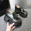 Plateau-Loafers Damenschuhe 2025 Frühling und Herbst neu vielseitig kleine innere Höhenerhöhung Damenschuhe Britischer Stil kleine Lederschuhe