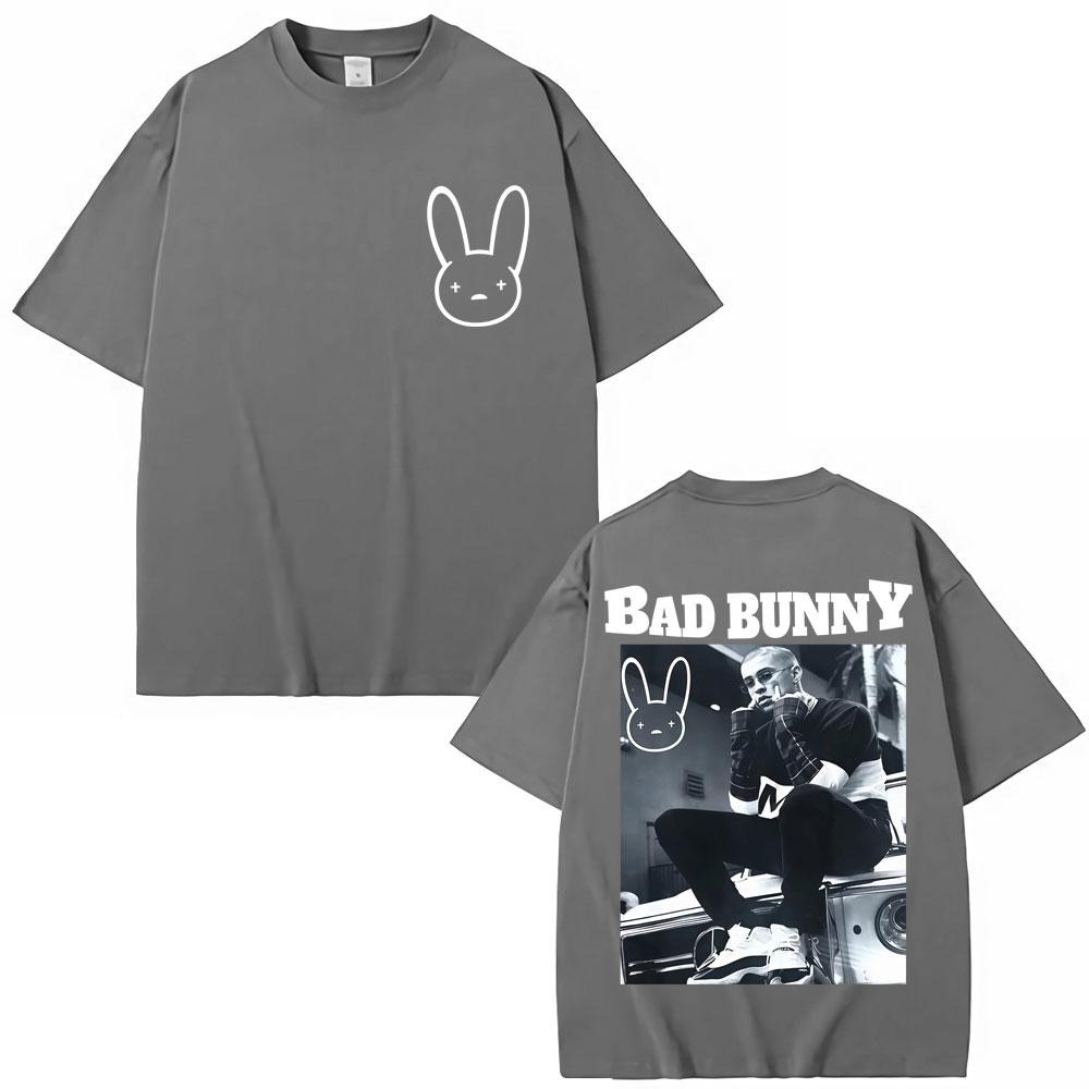 Rapper BAD BUNNY Vintage T Shirt Men Women Hip Hop Fashion High Quality T-shirts Oversized Cotton T Shirts Streetwear Gifts