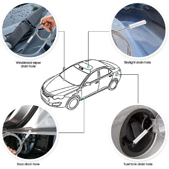 Long Wire Brush sunroof Drain Cleaning Tool for car and Fridge 60-inch X 2/5 inch