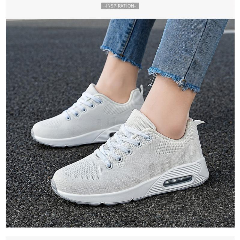 Весна Новые Дышащие Спортивные и Повседневные Туфли из Сетки Flyknit Корейское Издание — фото 10