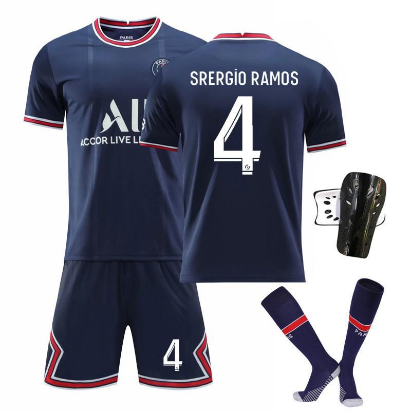 21-22 Paris Home Court 30 7 Mbappe No. 10 Neymar 4 Football Jersey Sportswear Set